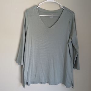 J. Jill Large 3/4 Sleeve Green Blouse